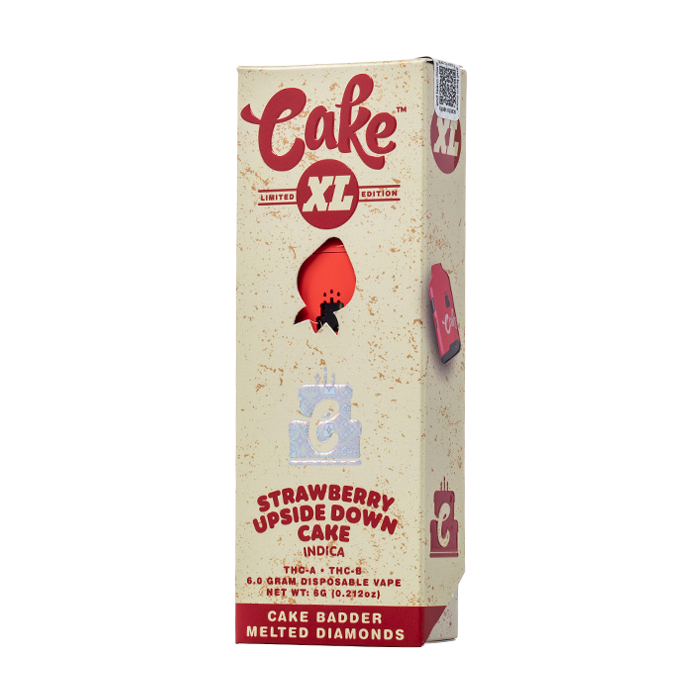 CAKE BADDER MELTED DIAMONDS XL THCA/B 6GM DISPOSABLE - STRAWBERRY UPSIDE DOWN CAKE