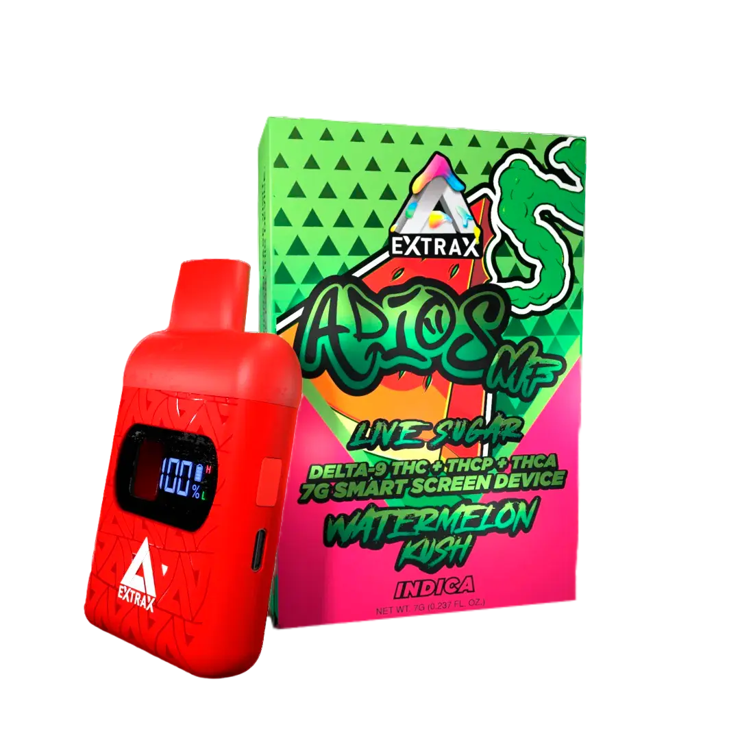 EXTRAX ADIOS MF LIVE SUGAR D9+THC+THCP+THCA 7G DISPOSABLE - SOUR DIESEL