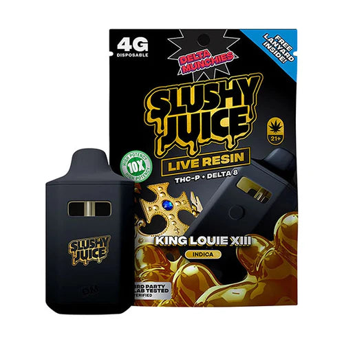 DELTA MUNCHIES SLUSHY JUICE LR/THCP/D8 4GM DISPOSABLE - KING LOUIE XIII