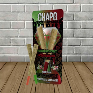 CHAPO BLOOD DIAMONDS THCA PRE-ROLLS 3GM/2COUNT PACK- AFGHAN KUSH+PLUTO PREMIER