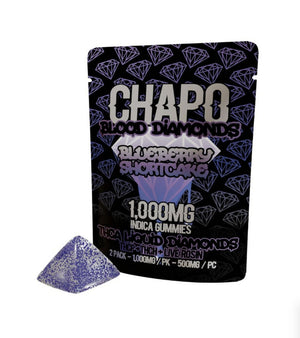 CHAPO BLOOD DIAMONDS 10000MG HYBRID GUMMIES THCP+THCH+LIVE ROSIN 30PK/ BOX
