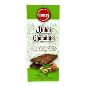 HIRMAS DUBAI CHOCOLATE 100GM - MILK CHOCOLATE WITH PISTACHIO