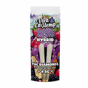 VIVA LA HEMP THC DIAMONDS 4.5GM SNOW CONES 2PK/6CTBX- BERRY GELATO