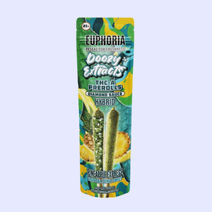 DOOZY EXTRACTS THC-A DIAMOND SAUCE 3.5GM/ 2PK PRE-ROLL 10CT/BX- PINEAPPLE EXPRESS