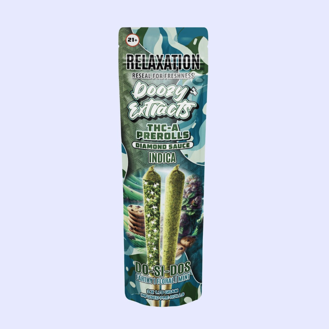DOOZY EXTRACTS THC-A DIAMOND SAUCE 3.5GM/ 2PK PRE-ROLL 10CT/BX- DO-SI-DOS