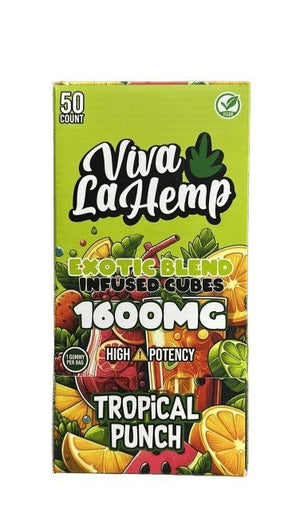 VIVA LA HEMP EXOTIC BLEND 16000 MG GUMMIES 50CT BOX -ASSORTED FLAVORS