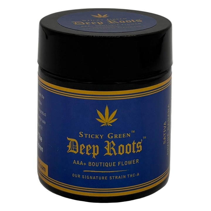 STICKY GREEN DEEP ROOTS AAA+ BOUTIQUE FLOWERS 20CT/JAR