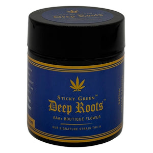 STICKY GREEN DEEP ROOTS AAA+ BOUTIQUE FLOWERS 20CT/JAR