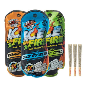 WAZABI EXOTICS ICE ON FIRE 3*2GM LIQUID DIAMOND PRE-ROLLS 5PK/BOX