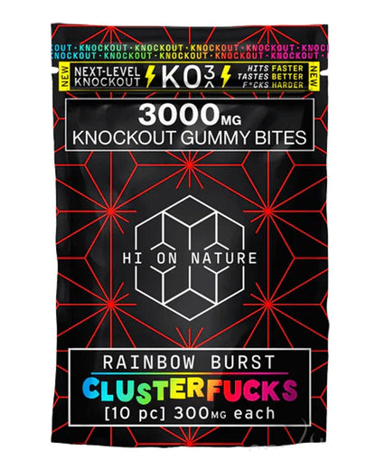 HI ON NATURE KO3 CLUSTERFUCKS HHC/THC-P/D8/CB+ 3000MG GUMMIES 10CT/PACK