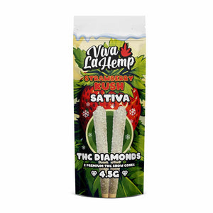 VIVA LA HEMP THC DIAMONDS 4.5GM SNOW CONES 2PK/6CTBX- STRAWBERRY KUSH
