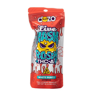 DOZO THC-A/LR HASH ROSIN PRE-ROLL 2CT/PACK 10PK/BOX - WHITE RUNTZ