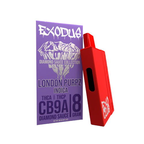EXODUS THCA+THCP CB9A DIAMOND SAUCE 8GM 6CT/BX DISPOSABLE- LONDON PURPZ