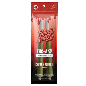 FLYING MONKEY DIAMOND INFUSED THC-A 4GM 2PK PRE ROLL 10CT/BX HYBRID - CHERRY ZLUSHIE