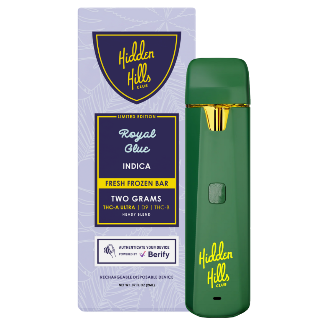 HIDDEN HILLS FRESH FROZEN BAR THCA ULTRA/B/D9 2GM DISPOSABLE - ROYAL GLUE