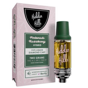 HIDDEN HILLS VVS LIQUID DIAMOND THCA/P/D9 CARTRIDGE 2GM - PINKONADE RAZZBERRY