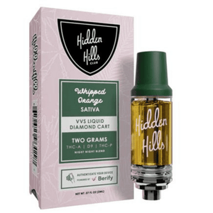 HIDDEN HILLS VVS LIQUID DIAMOND THCA/P/D9 CARTRIDGE 2GM - WHIPPED ORANGE