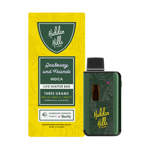 HIDDEN HILLS LIVE SHATTER HHCH/HHCA/HHCP 3GM DISPOSABLE 5CT/BX - JEALOUSY & FRIENDS
