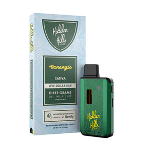 HIDDEN HILLS LIVE SUGAR BAR D9/THCP/HTE 3GM RECHARGEABLE DISPOSABLE - BANANGIE