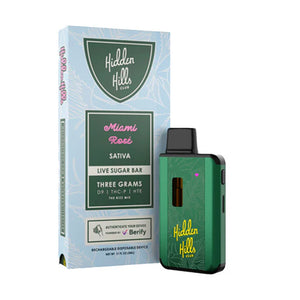 HIDDEN HILLS LIVE SUGAR BAR D9/THCP/HTE 3GM RECHARGEABLE DISPOSABLE - MIAMI ROSE