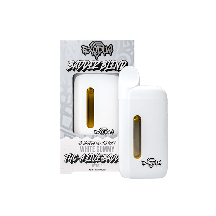 EXODUS THCA+HXY9+THC+D8LIVE RESIN 5GM DISPOSABLE 6CT/BX - WHITE GUMMY