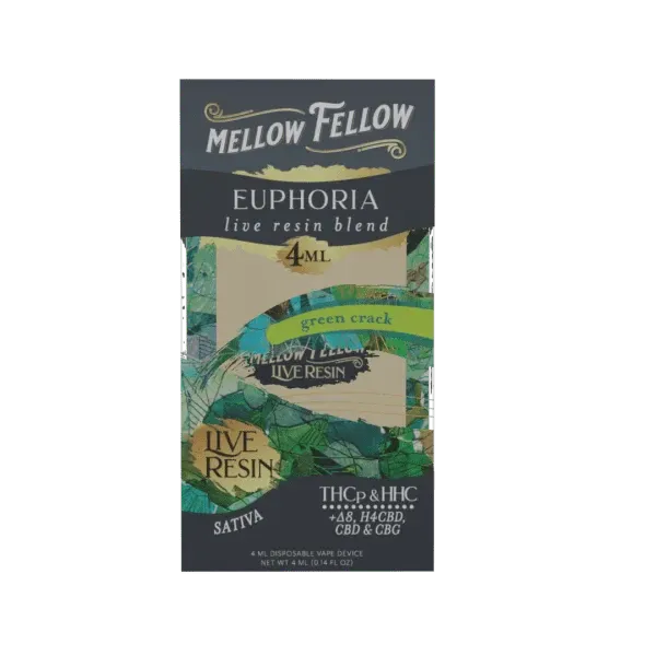 MELLOW FELLOW EUPHORIA THCP/HHC 4ML DISPOSABLE - GREEN CRACK