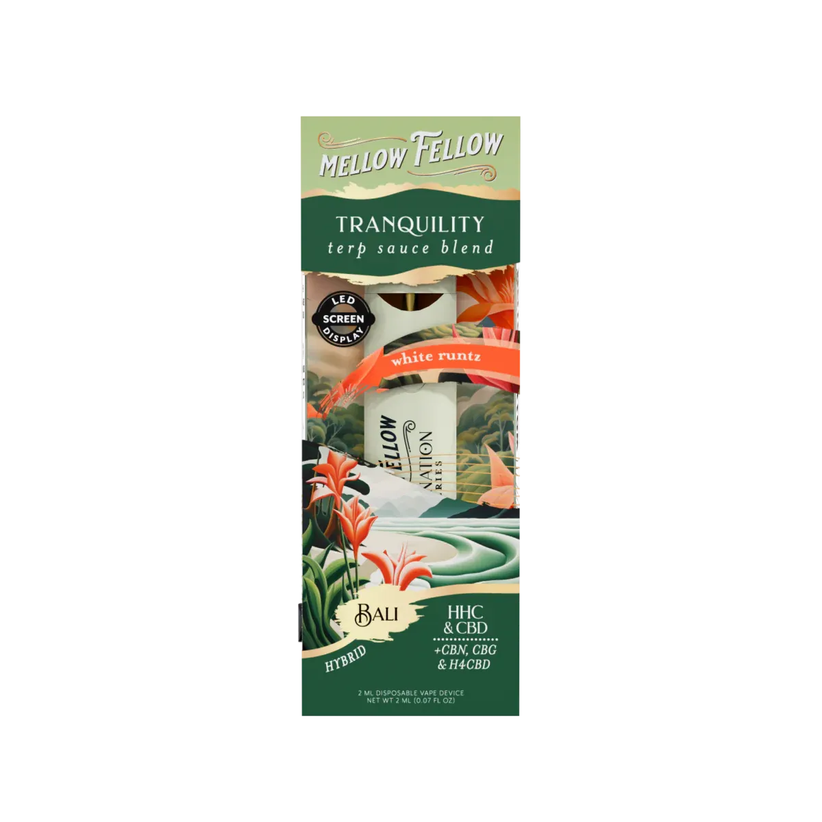 MELLOW FELLOW TRANQUILITY BLEND HHC/CBD 2ML DISPOSABLE - BALI