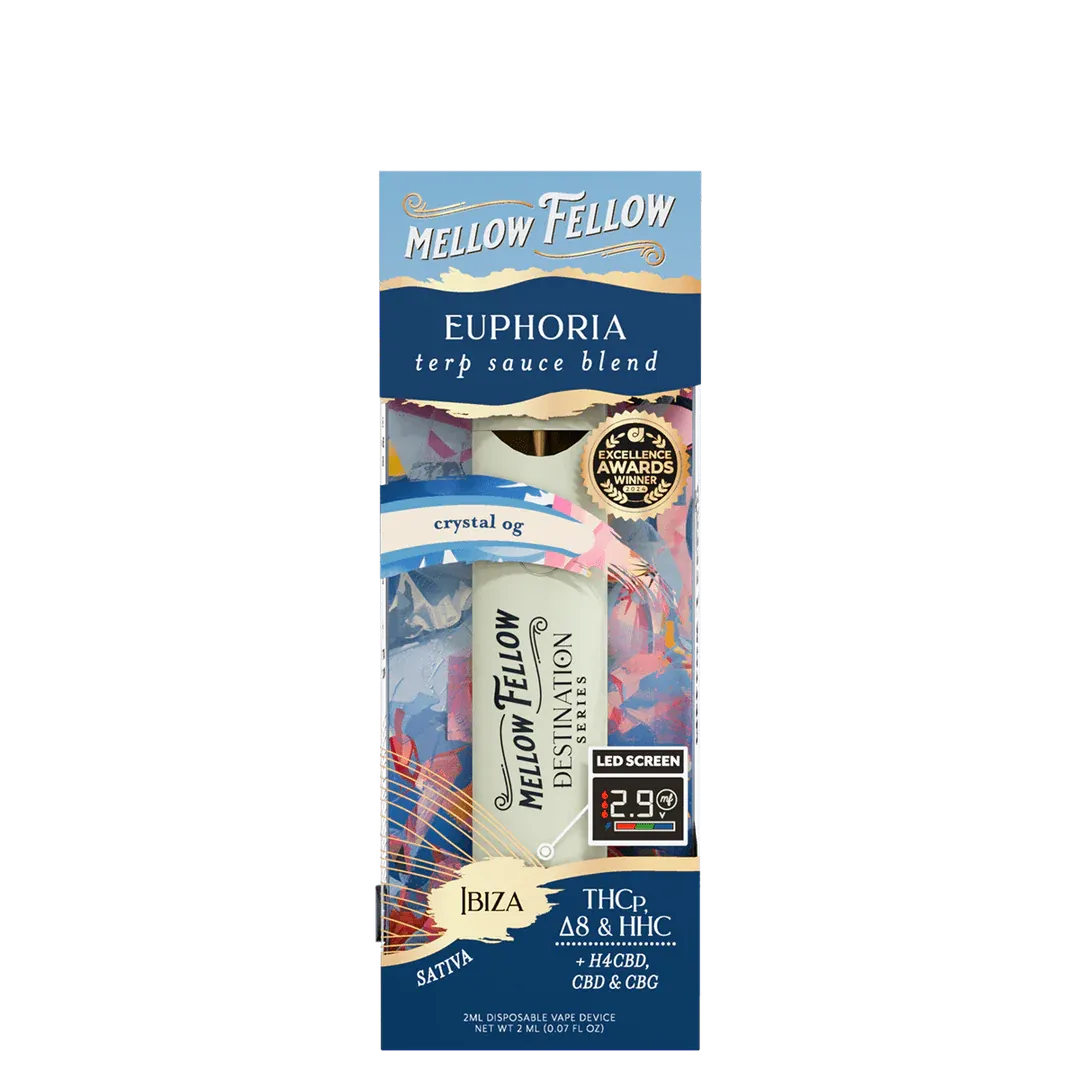 MELLOW FELLOW EUPHORIA BLEND THCP/D8/HHC 2ML DISPOSABLE - IBIZA
