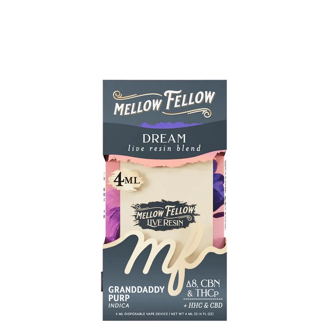 MELLOW FELLOW DREAM THCP/D8/HHC 4ML DISPOSABLE - GRANDDADDY PURP