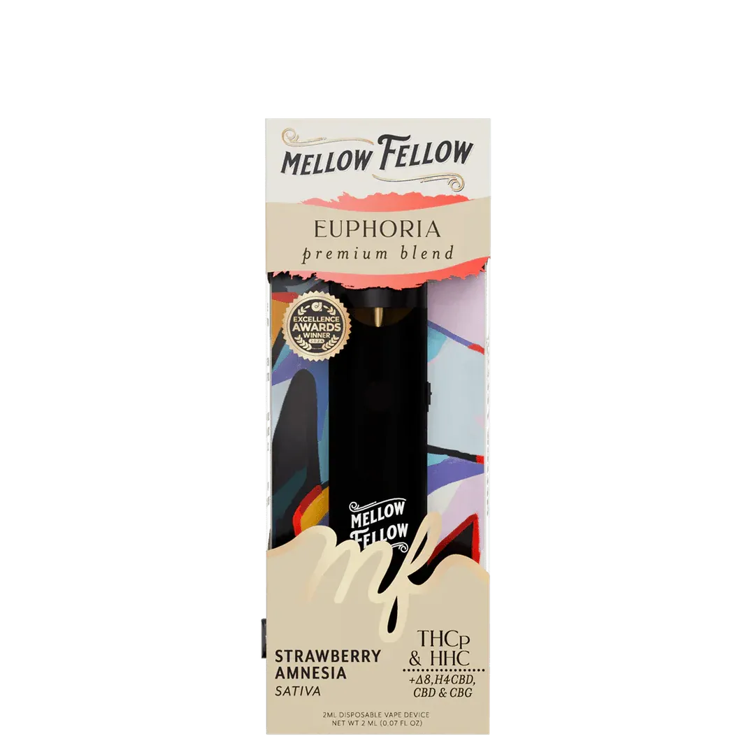 MELLOW FELLOW EPHORIA BLEND THCP/HHC 2ML DISPOSABLE - STRAWBERRY AMNESIA