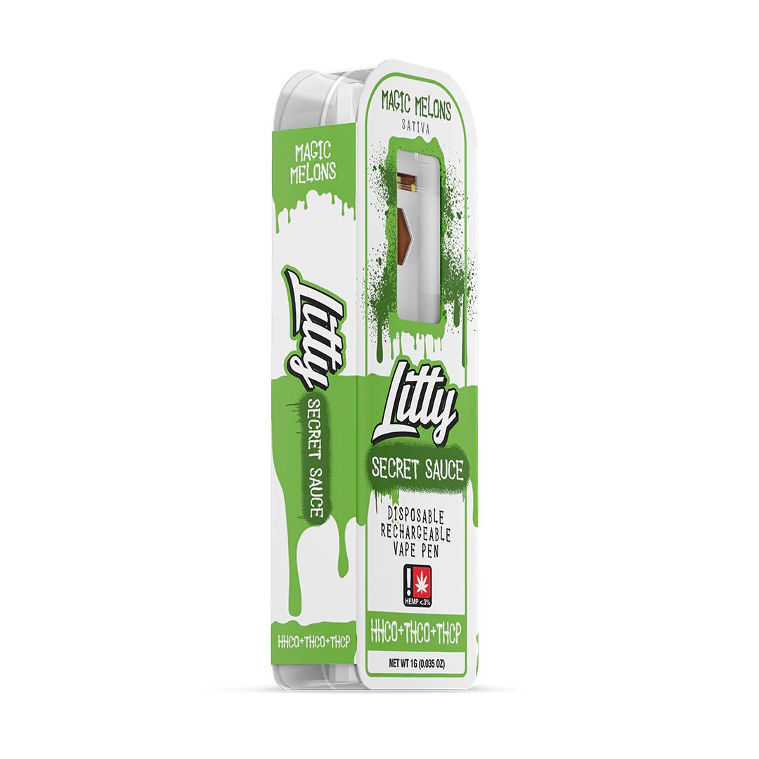 LITTY SECRET SAUCE HHCO+HHC+THCP 1GRAM DISPOSABLE DEVICE - MAGIC MELONS