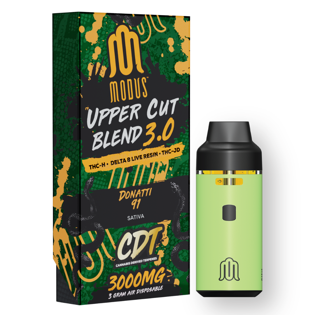 MODUS UPPER CUT BLEND 3.0 THC-H+D8 LIVE RESIN+THC-JD 3GM DISPOSABLE 5CT/BX - DONATTI 91