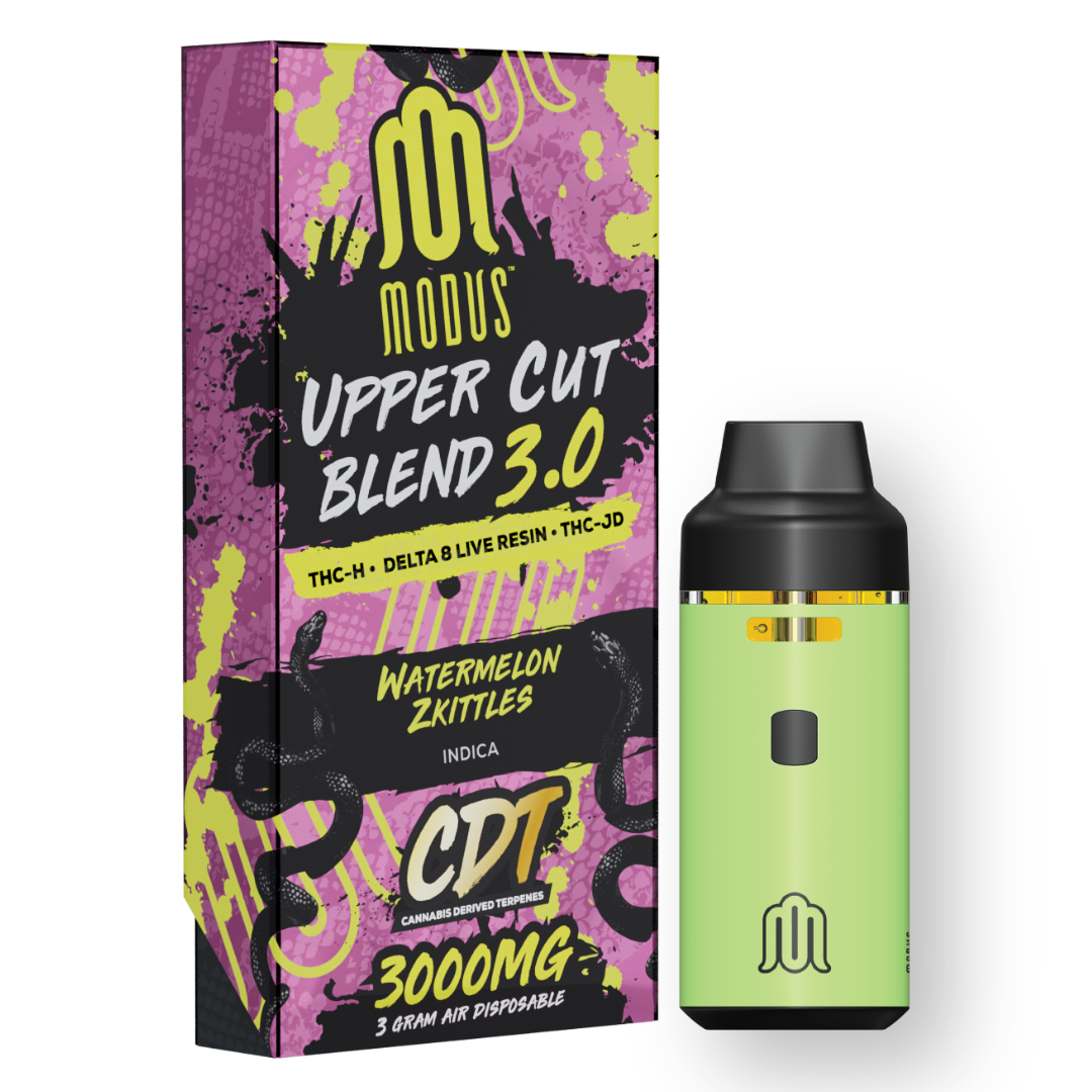 MODUS UPPER CUT BLEND 3.0 THC-H+D8 LIVE RESIN+THC-JD 3GM DISPOSABLE5CT/BX - WATERMELON ZKITTLES