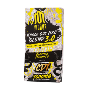 MODUS KNOCK OUT HXC BLEND CDT 3.0 HXCP+HXC LIVE RESIN+MEO-HXC 3GM DISPOSABLE 5CT/BX-ELECTRIC LEMONADE