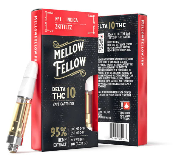 MELLOW FELLOW DELTA 10 CARTRIDGE 1ML 600MG - ASSORTED FLAVORS