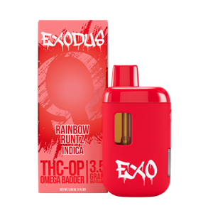 EXODUS THC+OP OMEGA BADDER 3.5GM DISPOSABLE- RAINBOW RUNTZ