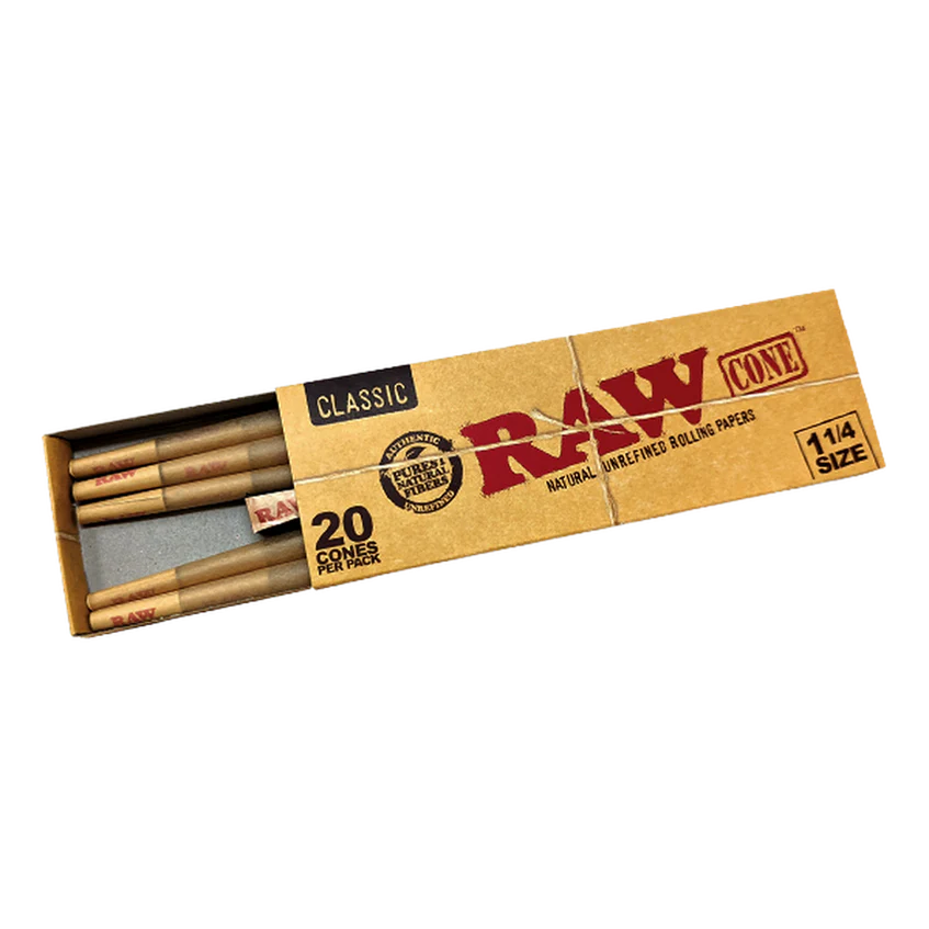 RAW CLASSIC CONE 1 1/4SIZE 20PK 12CT/BOX