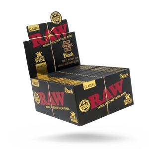 RAW BLACK CLASSIC KING SIZE WIDE ROLLING PAPER 33PK/50CT