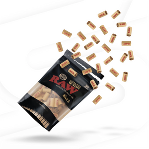 RAW CLASSIC BLACK EXTRA WIDE PRE ROLLED TIPS 50 TIPS/BAG