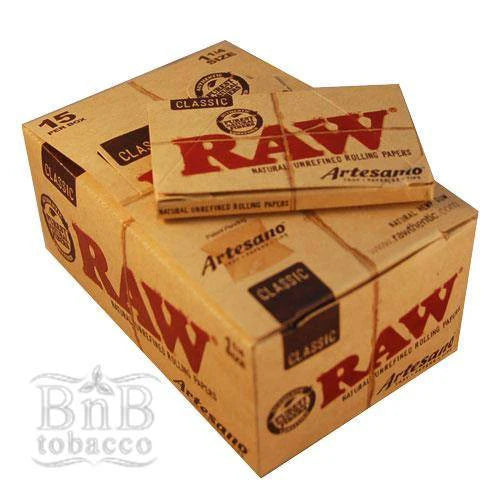 RAW CLASSIC 1 1/4 SIZE ARTESANO PAPER/TIPS/TRAY 50PK 15CT/BOX