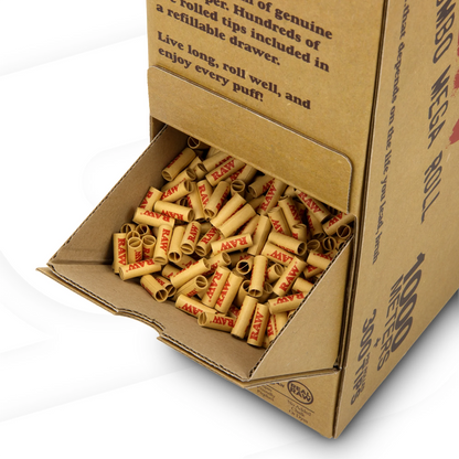 RAW PAPERS CLASSIC KING SIZE SLIM SUPER JUMBO MEGA ROLL 1000M +300 PRE-ROLL TIPS
