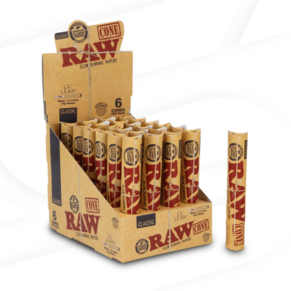 RAW CONES CLASSICE CONES LIL-LEAN 6PK BOX 24CT/BOX