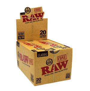 RAW CONES CLASSIC CONES 70MM-30MM SINGLE SIZE 20PK 12CT/BOX