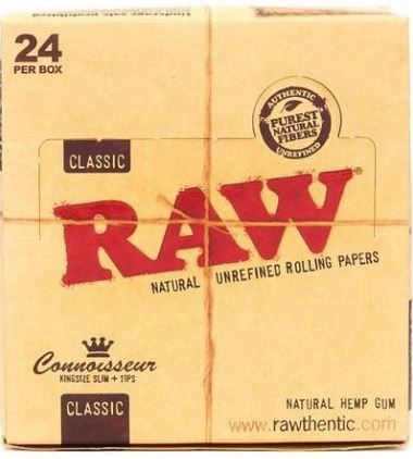 RAW CLASSIC CONNOISSEUR PAPERS +TIPS 32/PK 24CT/BOX