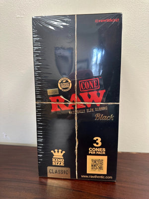 RAW CLASSIC BLACK KING SIZE CONES 3PK-32CT/BX