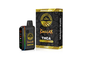 SERENITY HEMP FARMS CHILLAX THC-A 8GM DISPOSABLE VAPE - MANGO KUSH