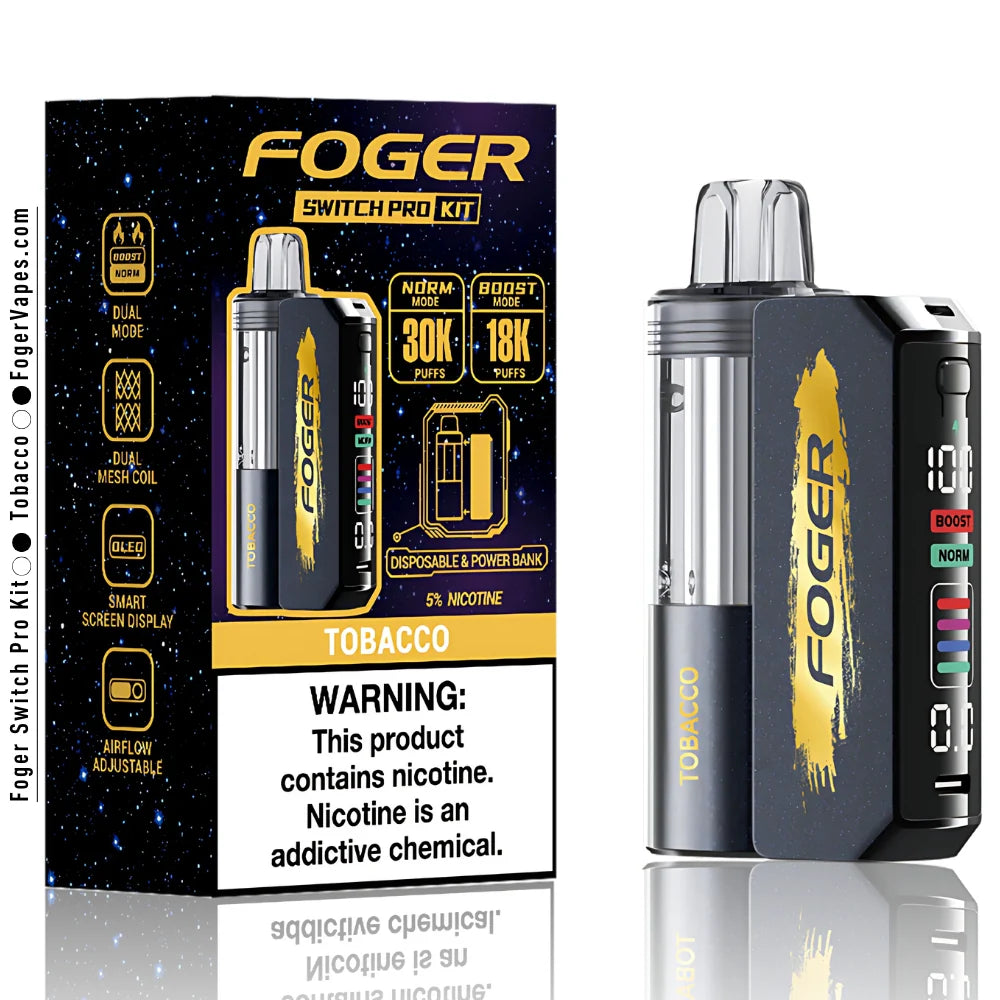 FOGER SWITCH PRO KIT 30000 PUFFS DISPOSABLE 5CT/BOX - TOBACCO
