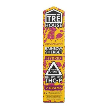 TRE HOUSE D8/D9/D10/THCP DISPOSABLE VAPE PEN 2 GRAMS - RAINBOW SHERBET