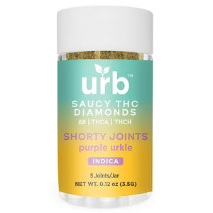 URB SAUCY D8+THCA+THCH DIAMONDS 3.5GM SHORTY JOINTS 5CT/JAR- PURPLE URKLE