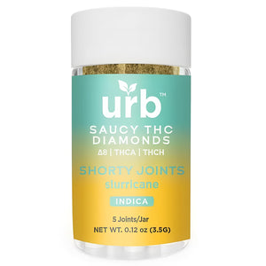 URB SAUCY D8+THCA+THCH DIAMONDS 3.5GM SHORTY JOINTS 5CT/JAR- SLURRICANE